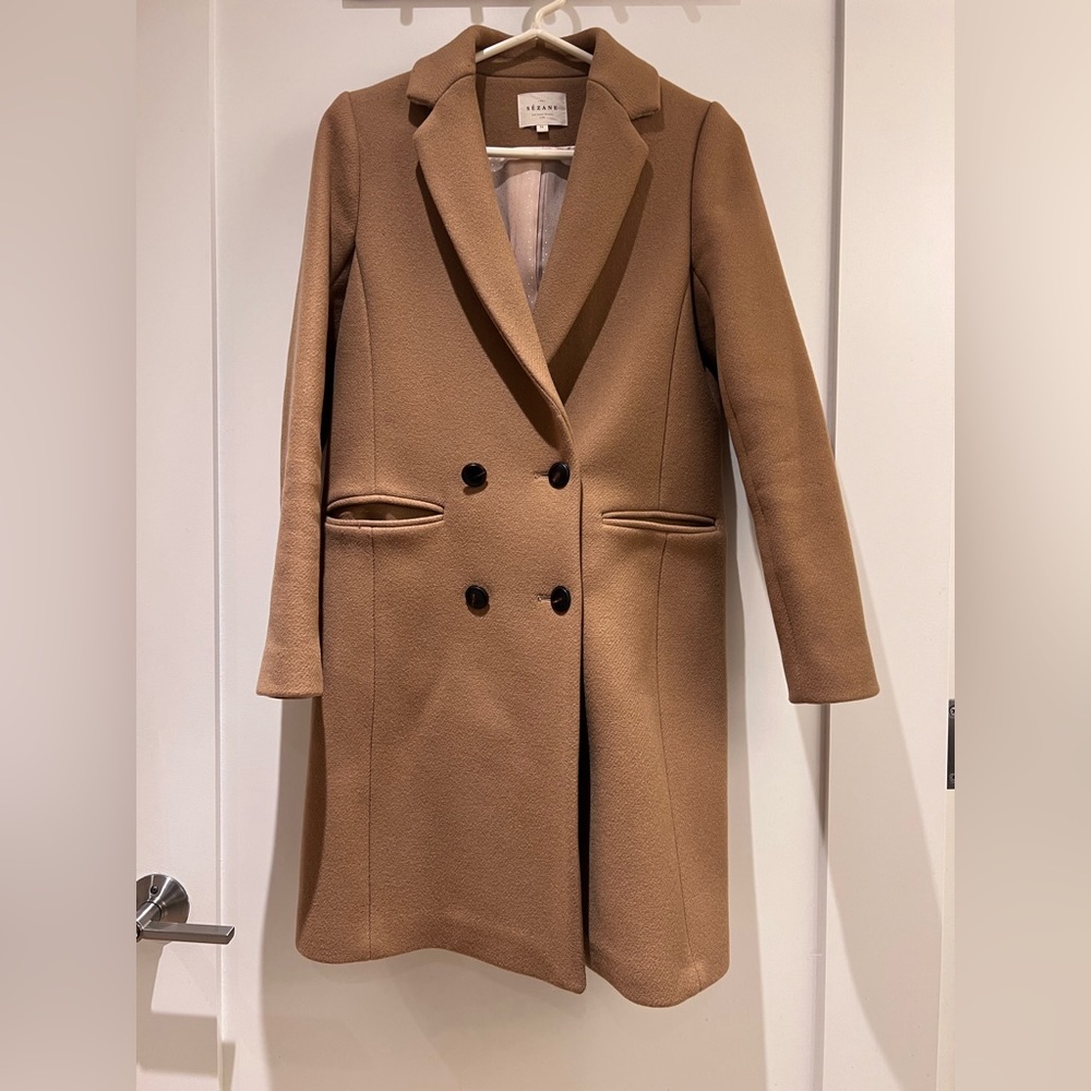 Sezane Johnson Coat in Camel size 34
